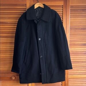 Lauren Ralph Lauren Mens Cashmere Wool Blend Black Quilted Jacket Coat
 SZ 42L